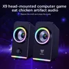 X6 1 paire USB RGB haut-parleurs de bureau ordinateur portable jeu haut-parleur filaire haut-parleur Subwoofer avec prise Audio 3.5 Mm nouveau