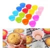 Stampi per muffin in silicone da 7 cm, stampi per cupcake, tazze per torte, forma rotonda, stampi per stampi da forno, stampi colorati per rivestimento di vassoi