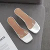 Kapdy 2021 Summer Rzym PVC Przezroczyste buty damskie otwarte palce czysty cienki obcas Kryształowy pomarańczowy moreli