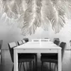 Beibehang Custom wallpaper 3d photo mural papel de parede Nordic style wall simple and elegant mural blues feather 3d wallpaper