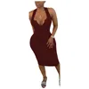 女性カジュアルドレスセクシーなVネックプリントタイトボディコン女性ドレスサスペンダースカート夏の快適な中間腰スリムLX