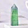 Oggetti decorativi Figurine 1pc Punto di cristallo naturale Pietra di fluorite verde curativa Prismi esagonali Reiki Obelisco Bacchetta di quarzo Torre per H