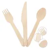 Spoons 30Pcs Disposable Wooden Spoon Individual Package Mini Ice Cream Wood Western Dessert Scoop Wedding Party Tableware Tool