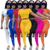 Dames trainingspak tweedelige set designer outfits effen kleur korte mouw top gestapelde broek truien dames plus size casual joggingpakken