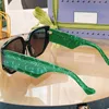 Oficjalne najnowsze męskie luksusowe okulary przeciwsłoneczne 0956S Women Overized Frame okulary Occhialia da sole formice femminili szmaragd zielony turkus z dużym metalowym logo