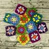 DIY Crochet Doilies Multicolor Coasters Square Table Mats Décoration Handmade Crochet Cup Pad 9cm Laine Vêtements Patch 50pcs / lot 210706