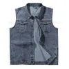 Enkel design Solid Mäns västar Stor storlek 8XL 7XL 6XL 5XL Bomull Jeans Ärmlös Jacka 2021 Man Cowboy Utomhus Waistcoat 5 Färg