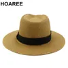 HATS DE SUL HOAREE SUMPLAR PARA MULHERM HOMEM CLAY PANAMA HAT PAIA CHAPA DE PORTE PARA HOMENS CAPA DE PROTEÇÃO UV Branco Chapeau Sombrero Q08863979