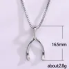 Pendant Necklaces Simple Design Herringbone Necklace For Women Charm Silver Color Box Chain Female Wishing Bone Clavicle Jewelry