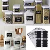 Väggklistermärken 36 st / set Blackboard Craft Kitchen Jar Arrangör Kan Etiketter Tavlan Black Board Klistermärke Heminredning Bou