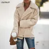 Inverno Arrivo Donna Casual Zipper Fluffy Giacca a maniche lunghe Colletto rovesciato Ladies Soft Warm Capispalla Cappotto cardigan SH190827