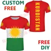 Koszulki mężczyzn Kurdistan Nation Kurd Kurdish Flag T Shirt Creative okrągły kołnierz Solidny kolor grafika Dalkurd FF dla mężczyzn Casual311u