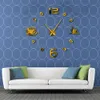 DIY Grande horloge géante sans cadre Design moderne Café Tasse Café Grain Décor Cuisine Montre murale 210325