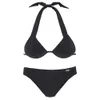 Sexy Bikini Halter Swimwear Women Women Bikini Set Two pezzi Push Up Triangle Swimsuit Black Back Tie Closure Summer S ~ XL 210629