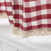 Curtain & Drapes 2pcs/Set Short Curtains For Living Room Rod Style Lace Bedroom Plaid Blackout Blinds Home Decorations Salon