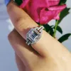 Original Real 925 Sterling Silver Ring Finger Anel Aneis CZ Stone för Kvinnor Smycken Ren Bröllop Förlovning Personlig R2101 x0715