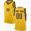 Tryckt anpassad DIY Design Basketball Jerseys Anpassning Team Uniforms Skriv ut Personliga Brev Namn och Nummer Mens Kvinnor Kids Ungdom Indiana002