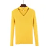 Fall Fashion V Neck Pearl Halter Slim Bantning Blus Långärmad Sticka Topp Kvinnor Ren Färg Pullover Sweater 210520