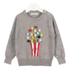 Höst Baby Girls Sweater Kids Knitwear Popcorn S för stickade pullover kläder 210429