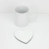 Tapis Tapis Sublimation sous-verre blanc Tapis de tasse en liège isolé en bois Tapis de tasses semi-fini pour cadeau RH60014
