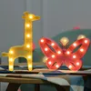 LED Table veilleuse Animal chapiteau étoile coeur flamant rose ananas noël cocotier maison fête décoration 3D lampe de bureau