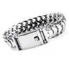 20mm Wide Heavy Stainless Steel Bracelet Dragon Keel Polishd Link Chain Punk Silver Tone for Men Women with Velvet Bag
