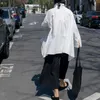 Camicetta bianca tinta unita stile coreano Top da donna Moda Colletto rovesciato Camicette da donna estive Camicie irregolari autunnali Donna SH190901