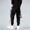 Diseñador-Moda Hombre Cintas Bloque de color Bolsillo negro Pantalones cargo 2020 Joggers Harajuku Pantalón de chándal Pantalones de hip hop Hombres Pantalones de chándal