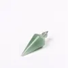 Pendulum Line Cone Stone Pendants Healing Chakra Pärlor Crystal Quartz Charms för DIY -halsbandsmycken som gör blandad färg213E