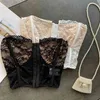 Женщины Мода Ins Тонкая Кружева Нижнее белье Sexy Без Рукавов Bustier Корсет Корейский Одежда Camis R094 210527