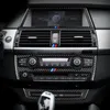 Pegatina de fibra de carbono para coche, marco de navegación para consola, cubierta decorativa embellecedora de Panel AC CD para BMW X5 X6 E70 E71, accesorios