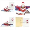 Tebrik Etkinlik Şenlikli Malzemeleri Ev Garfteeting Kartları 3D -UP Noel Kart Çocuk Noel Hediyeler Kartpostal Noel Baba Tırmanışı Baca Parti Y