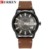 Top marque de luxe Curren nouveau cadran Unique Design mode décontracté hommes d'affaires montres bracelet en cuir montre-bracelet étanche horloge Q0524