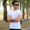 T-shirt militare estate slim fit tinta unita soldato maglietta uomo cotone elastico stile esercito casual uomo t-shirt verde kaki 210518