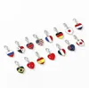 13 Countries Flag Keychain DIY Alloy Heart keychains Gift Favor Car Foreign Affairs Gifts National Independence Day Flags Key Chai