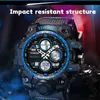 2021 Det senaste toppmodiga männens militär 50m Djup Vattentät klocka LED Multi-funktion Quartz Sports Watch Relogios Masculino G1022