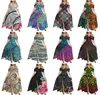 Robes décontractées Hycool africain coloré Design longue robe femmes hors manches col en V licou dos nu grande taille plage été 2021