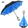 고품질의 방풍 우산 반전 접이식 이중층 거꾸로 된 스스로 서있는 비 기어