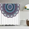 Retro Indian Mandala Curtain Mandala Morokańska Łazienka Odporna odporna na Zmywalna Wodoodporna Poliester Tkanina do Wanna Decor 211116