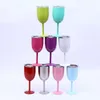 10oz Goblet Stem Wine egg cups glasses Vacuum Insulated mugs Stainless Steel with lid eggs shape mug cup WLL410