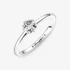 100% 925 Sterling Silver Celestial Sparkling Star Solitaire Ring för Kvinnor Bröllopsringar Mode Förlovning Smycken Tillbehör