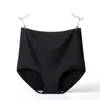 V006 4 pcs / lote Qualidade Laides Underwear Silk Seda Seamless Mulheres Calcinhas Bonitas Cintura Alta Cintura Lingerie Calcinha Plus Tamanho 4XL 210720