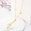 Anhänger Halsketten 316L Edelstahl Mode Upscal Schmuck Natürliche Shell Sterne Mond Quaste Charme Kette Choker Anhänger Für Frauen