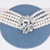 HOWAWAY 2020 new Hepburn theme party round imitation pearl collar necklace multi-strand collar 20s necklace accessories X0707