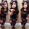 Ragazze Moda floreale vestito casual per bambini insieme di abbigliamento senza maniche fascia fascia estate vestiti per bambini 2108041725320