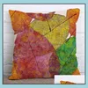 Cushion/Decorative Pillow Home Textiles & Garden Autumn Leaf Design Towel 45*45 Cm Pillowcase Chair Seat Throws Ers Car Decorative Drop Deli
