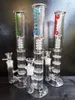 Coloré Tube Droit Verre Bong Triple Couche Peigne Perc Narguilé Percolateur Conduites D'eau Ice Catcher Heady Oil Dab Rig Tonado Bongs cheechshop