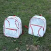 Canvas Softball School Bags Stripes Travel Laptop Backpack Women Boy Girl Kids Double Straps Book Bag DOM1946