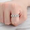 Хип-хоп Cuban Link Ring 925 Стерлинговые серебряные кольца Cubic Zircons Мода Мужчины Палец Кольца 6-10 Размер Персонализированные Рок Ювелирные Изделия 2021