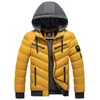 メンズフード付きアヒルダウンコートファッショントレンド防風暖かい厚いジッパーフグのジャケットデザイナー冬の高級パンパフカジュアルマンジャケット